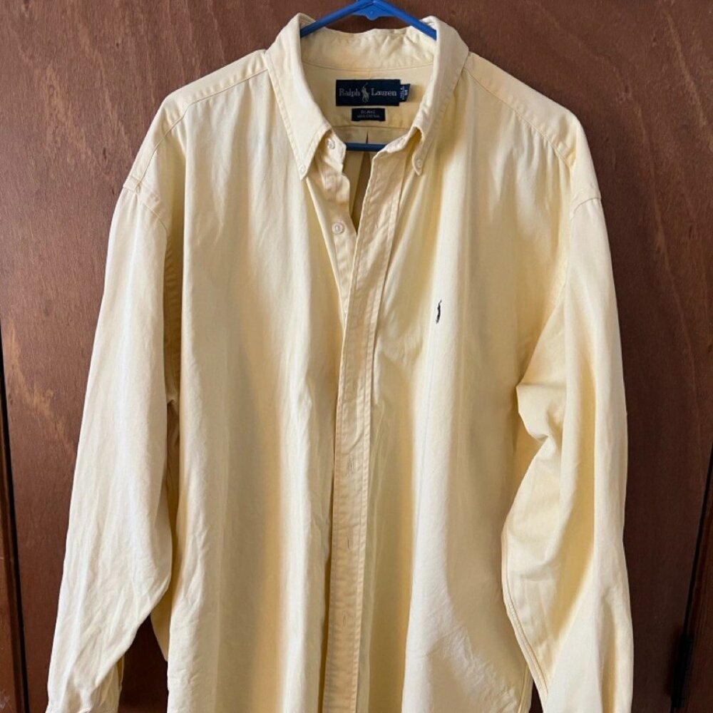 Men Yellow Ralph Lauren Dress Shirt - XL